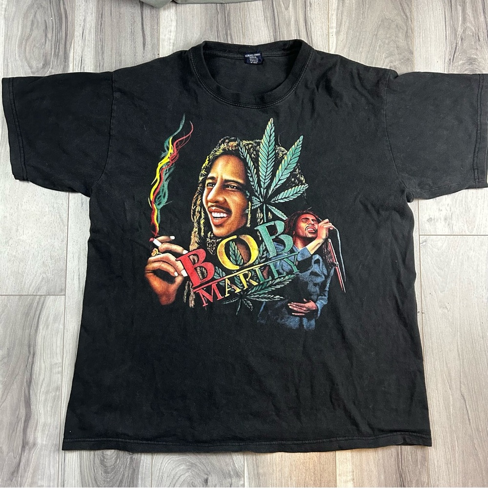 Vintage 90's Bob Marley Reggae Double Sided T-Shirt Black Men's Size XL